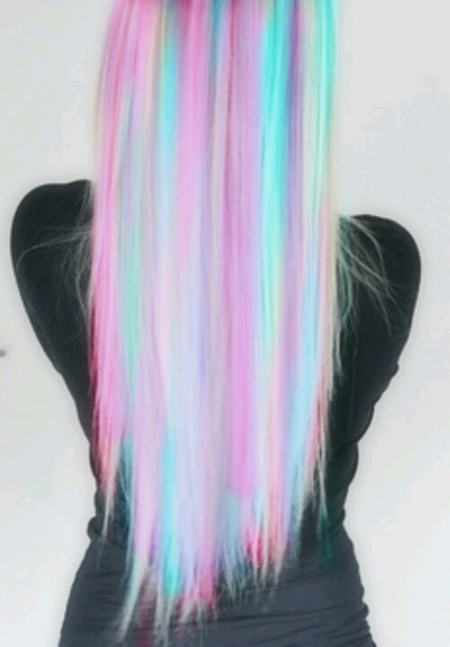 Blue hair || pink hair || beautiful hairstyles || awesome hair colors || ombre hair || hair tattoos. Pink Purple And Blue Pastel Hair Hair Colors Pinterest Image 2462395 On Favim Com