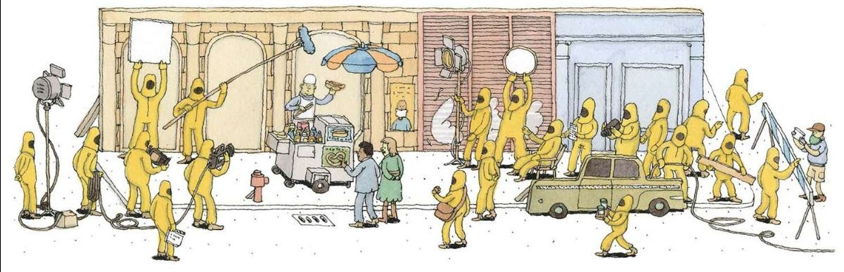 Cartoon mocking TV crews.