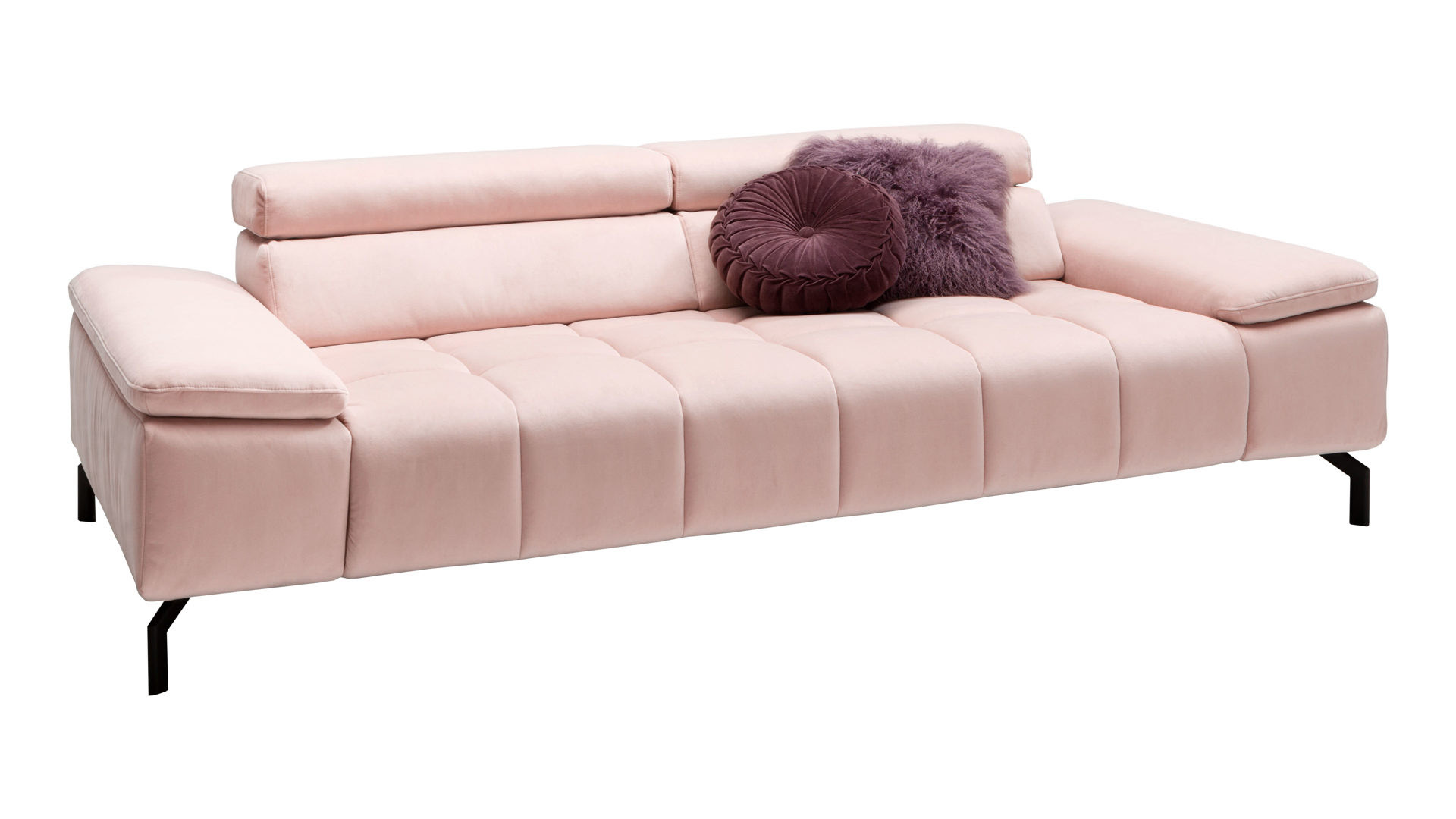 Dreisitzer Sofa Mm Mp1072 Rosefarbene Mikrofaser Salsa Schwarze Metallfusse Lamstedt Cuxhaven Bremerhaven