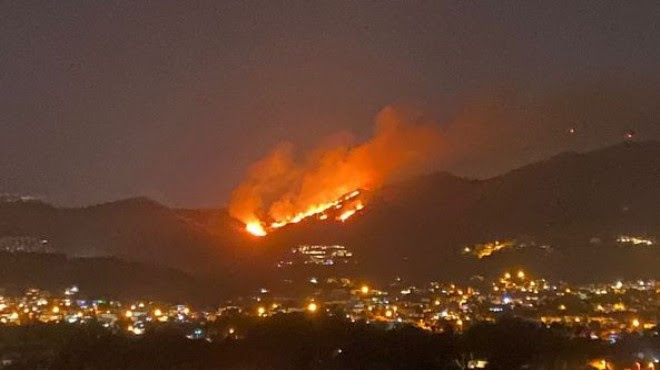 Makilik ve otluk alanda yangın çıktı. Bodrum Da Korkutan Yangin