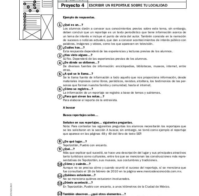 Contestado Respuestas Del Libro De Español De Sexto Grado ...