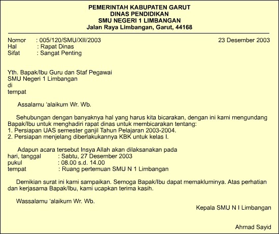 Contoh Surat Undangan Pertemuan Bisnis - Cara Ku Mu