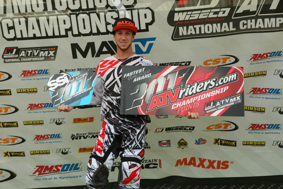 Joel Hetrick earned the ATVriders.com Top Qualifier Award in addition to both SSi Decal Holeshot Awards at Spring Creek MX this past Saturday.