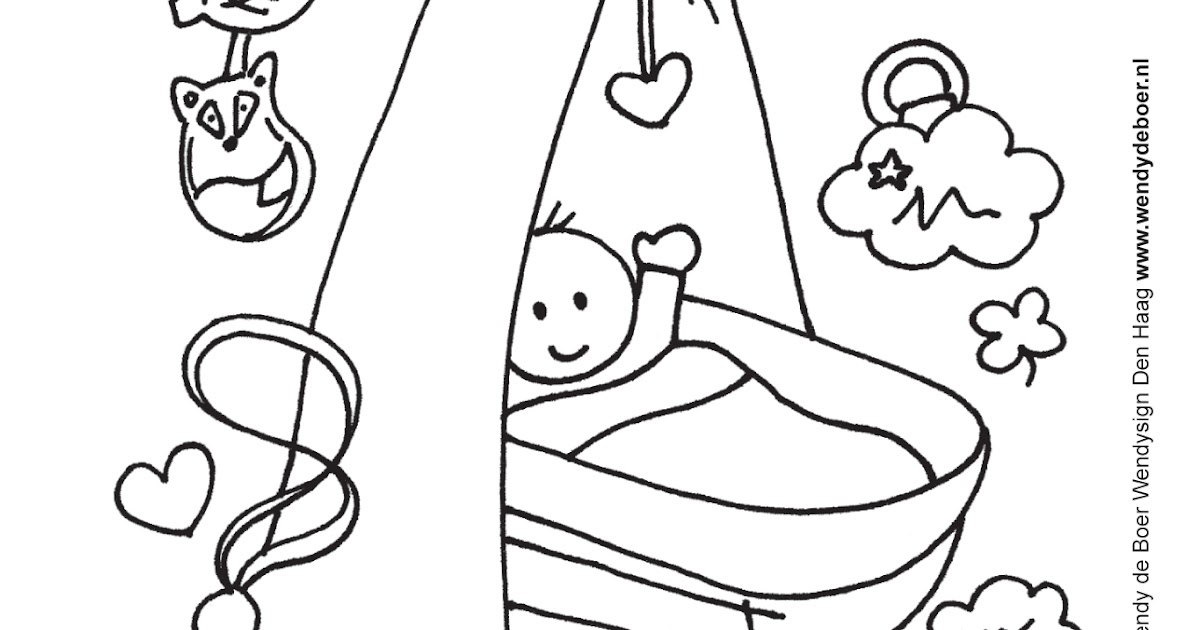 Kleurplaat Kinderwagen Wieg Kinder Ausmalbild Malvorlage Baby