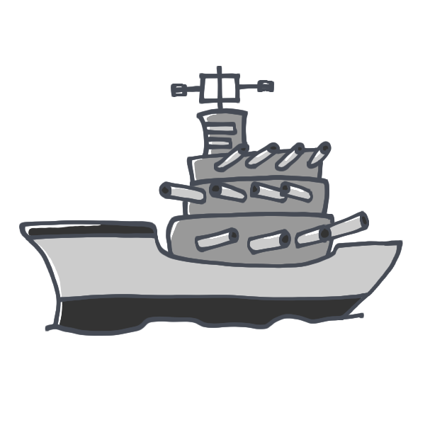 100 軍艦 イラスト Free Illustration Material