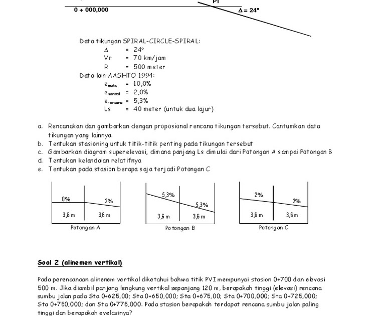 Contoh Soal Dan Jawaban Alinemen Horizontal Jawaban Buku