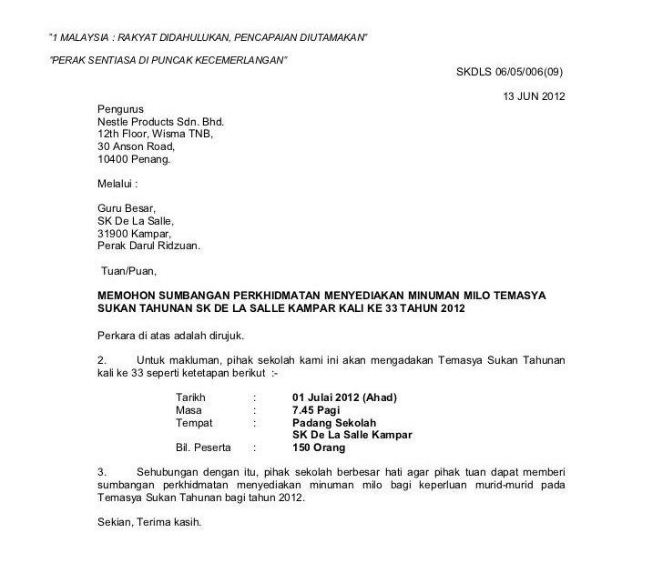 Contoh Surat Rasmi Permohonan Pinjaman Mara - Toast Nuances