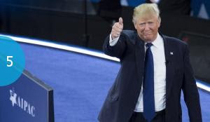 US Republican presidential candidate Donald Trump arrives to speak at the AIPAC 2016 Policy Conference in Washington, D.C., March 21, 2016.