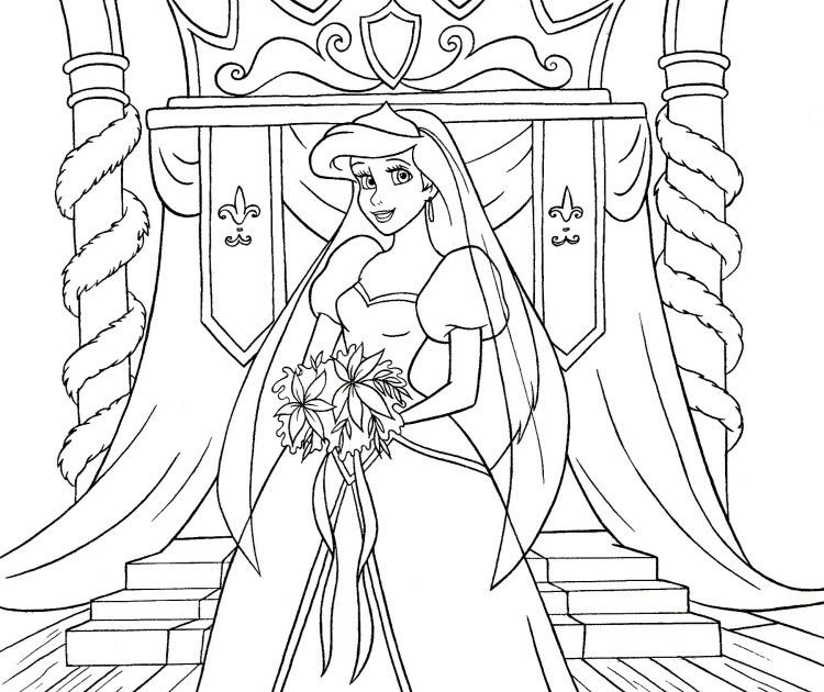 Disney Prinsessen Kleurplaat Ariel | kleurplaten van dieren