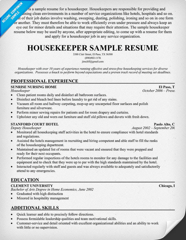 Contoh Cv Housekeeping Dalam Bahasa Inggris - Contoh O