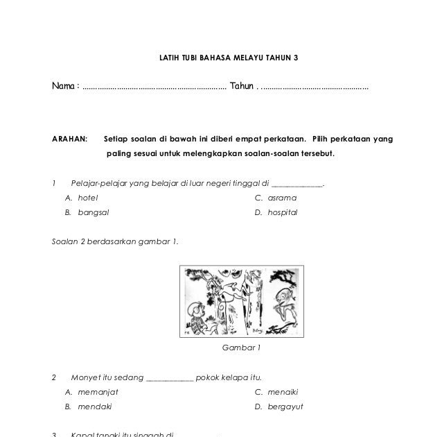 Contoh Soalan Objektif Bahasa Melayu Tingkatan 3 - Soalan bx