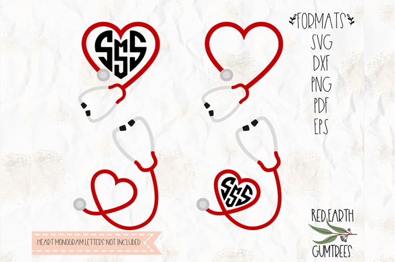 Download Free Stethoscope Nurse Monogram Svg Png Eps Dxf Pdf For ...