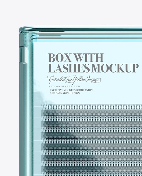 Download Download Opened Transparent Box With Lashes Mockup Half ...