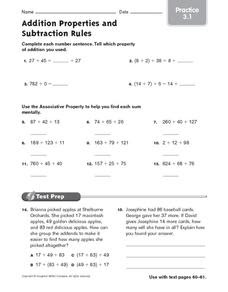 Maybe you would like to learn more about one of these? Addition Properties And Subtraction Rules 3 Worksheet For 3rd 4th Grade Lesson Planet
