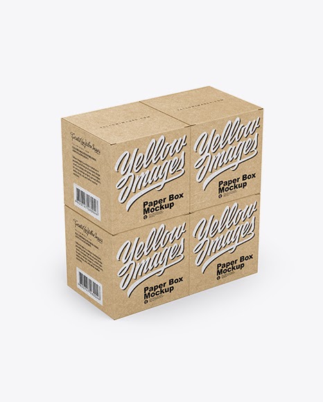 Download Four Kraft Boxes Packaging Mockups