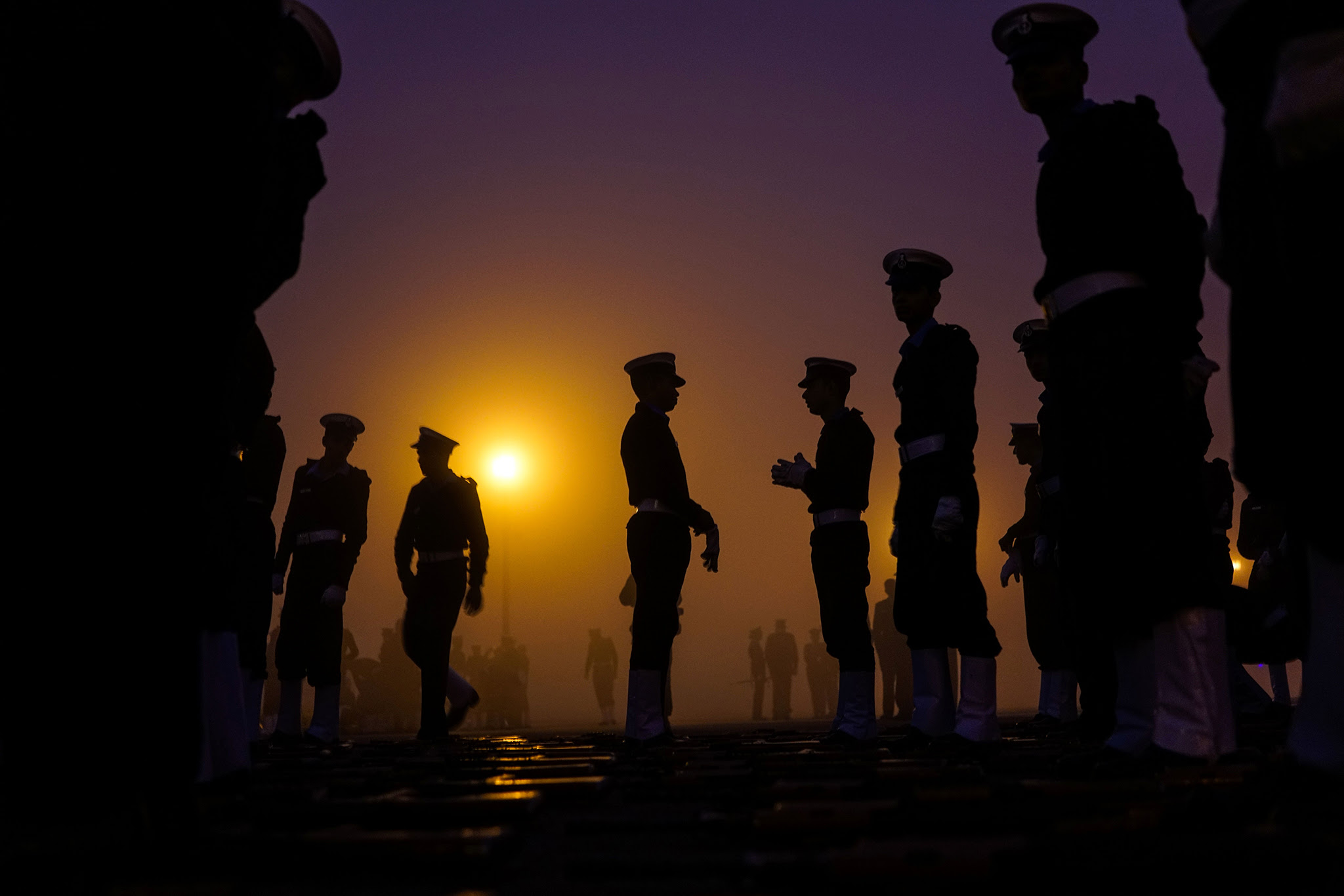 Indian military personnel prepare to march as they rehearse for the forthcoming Republic Day parade at Rajpath in New Delhi on January 3, 2017. India will celebrate its 68th Republic Day on January 26 with a large military parade.  / AFP / CHANDAN KHANNA        (Photo credit should read CHANDAN KHANNA/AFP/Getty Images) *** BESTPIX ***