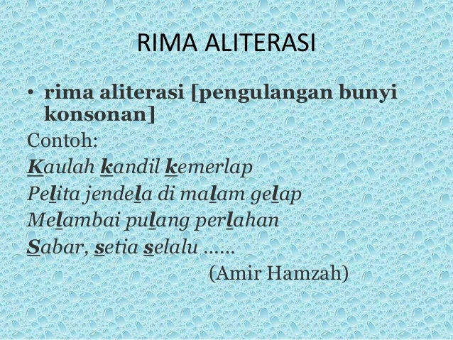 Contoh Gaya Bahasa Rima - Ndang Kerjo