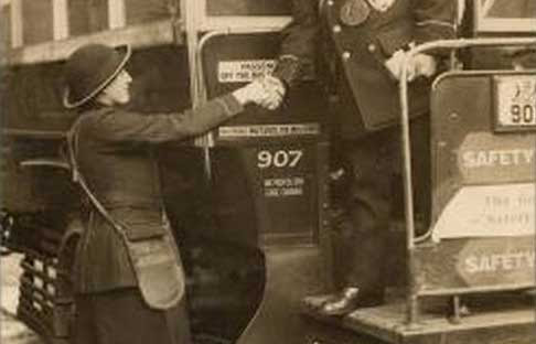 A female ticket inspector