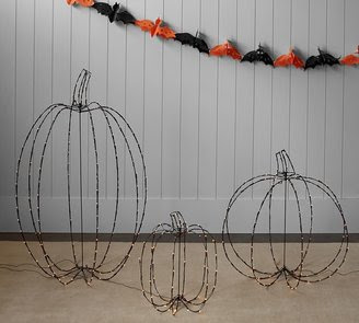 Pottery Barn Lit Wire Pumpkins