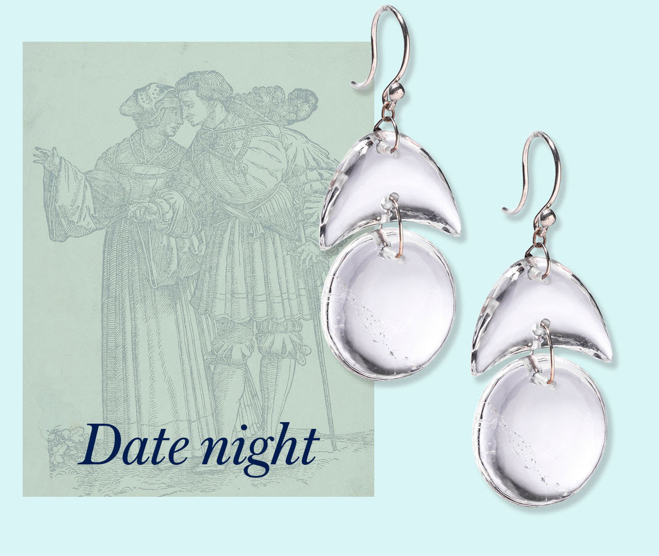 Date night | Crystal Teardrop Silver Earrings