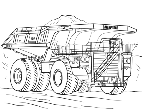 10 2 trailer free way street. Caterpillar Mining Truck Coloring Page Free Printable Coloring Pages