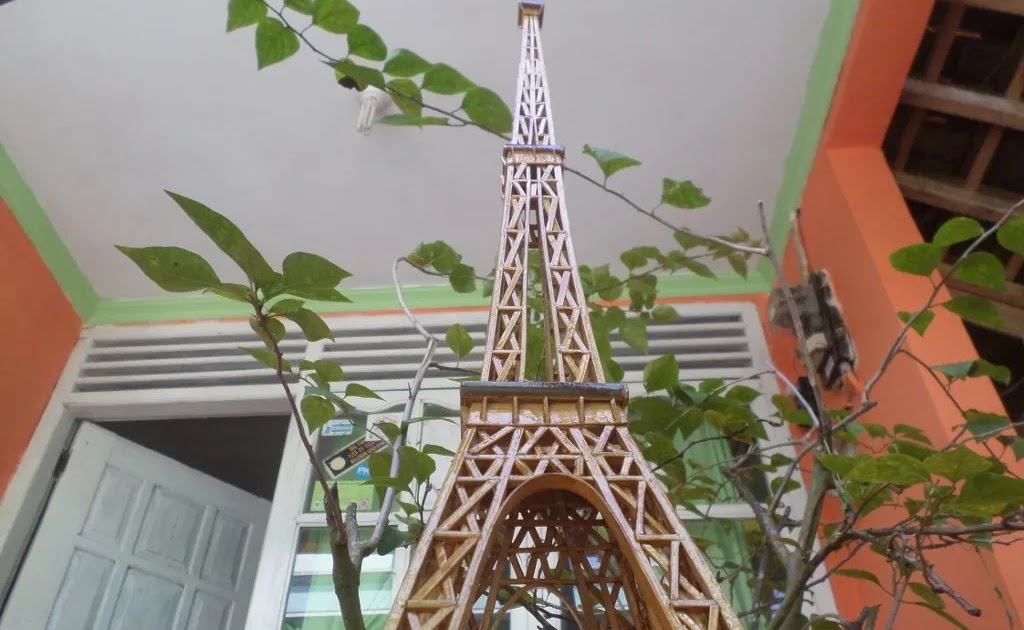  Cara  Membuat  Miniatur  Menara  Eiffel  Dari Bambu 