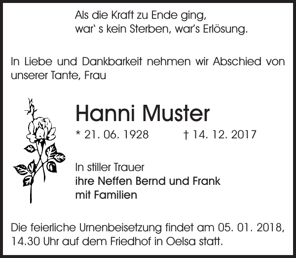 Traueranzeige vorlage word wir haben 18 bilder über traueranzeige vorlage word einschließlich bilder, fotos, hintergrundbilder und mehr. Hanni Muster Traueranzeige Sachsische Zeitung