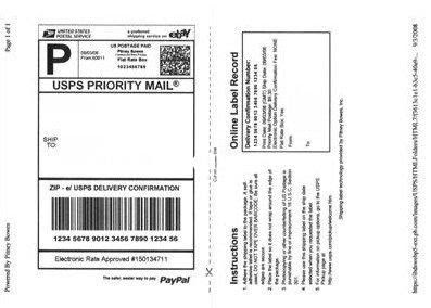 usps shipping label template word