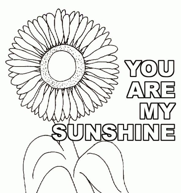 Sunflower You Are My Sunshine Coloring Page | Coloring Pages