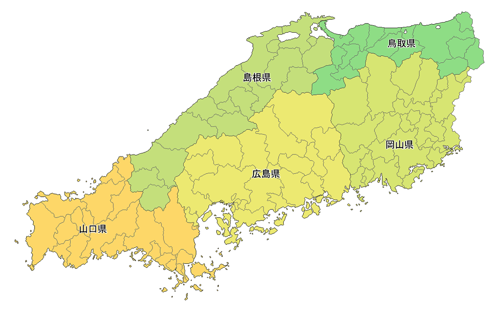 新鮮な日本地図 中国地方 花の画像