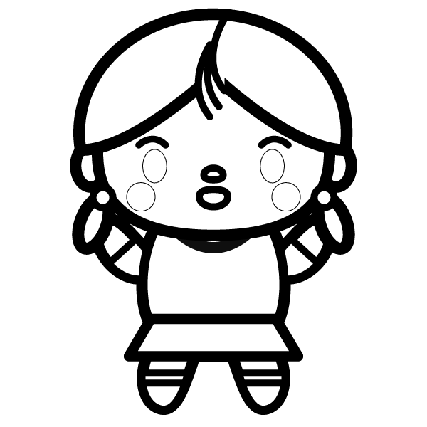動物画像無料 75 女の子 イラスト フリー 白黒