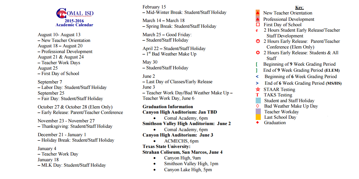 comal isd 2021 calendar School Supply List For University High School School Style comal isd 2021 calendar