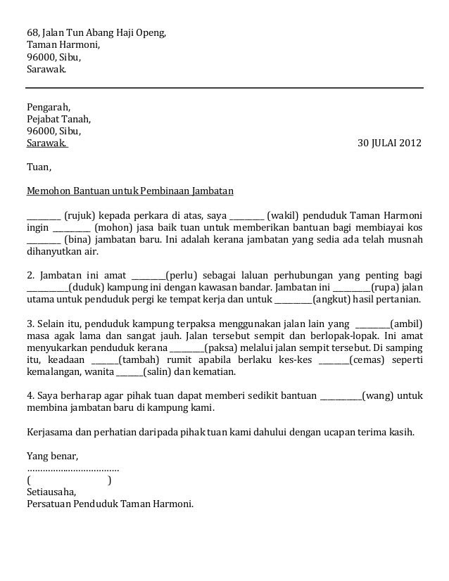 Contoh Surat Rasmi Ada Melalui - Fontoh