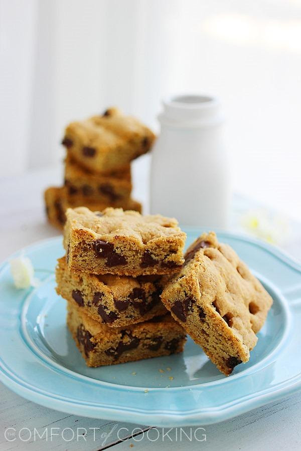 They turn out so soft and chewy and super delicious. Soft Chewy Chocolate Chip Cookie Bars The Comfort Of Cooking