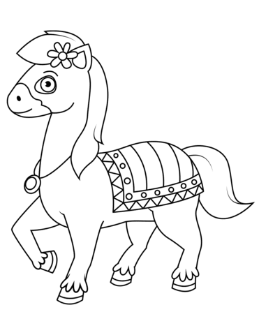 Download Cute Cartoon Horse Coloring Pages Coloring And Drawing