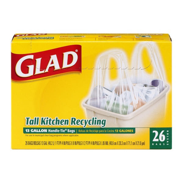 Glad 13 Gallon Handle Tie Tall Kitchen 26 Bags Flavors Nyc Inc