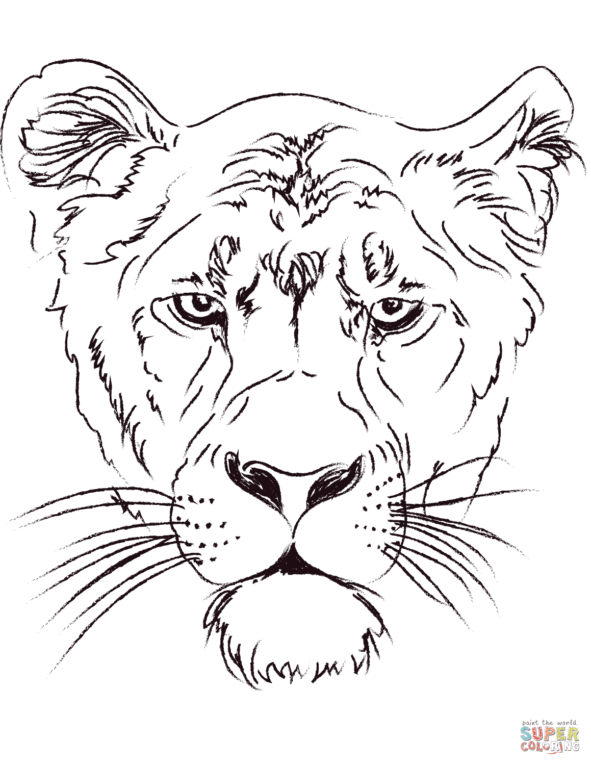 Geometric lion head coloring page. Lions Coloring Pages Free Coloring Pages