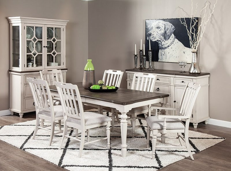 Dining tables, perfect for dining with family or friends. Farmhouse White And Gray 5 Piece Dining Room Set Lexington Rc Willey Furniture Store