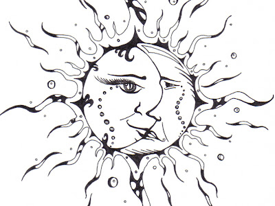 [10000ダウンロード済み√] sun and moon tattoo line drawing 127371