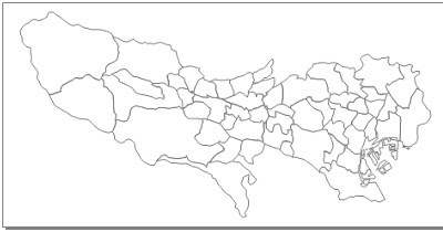 √100以上 白地図 東京 都 の 地図 157930