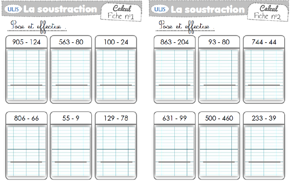 Exercices soustractions sans retenue memo soustration posee 1 exercices soustractions avec retenue memo soustraction posee 2 exercices soustractions. Soustraction Avec Et Sans Retenue Chez La Fouine
