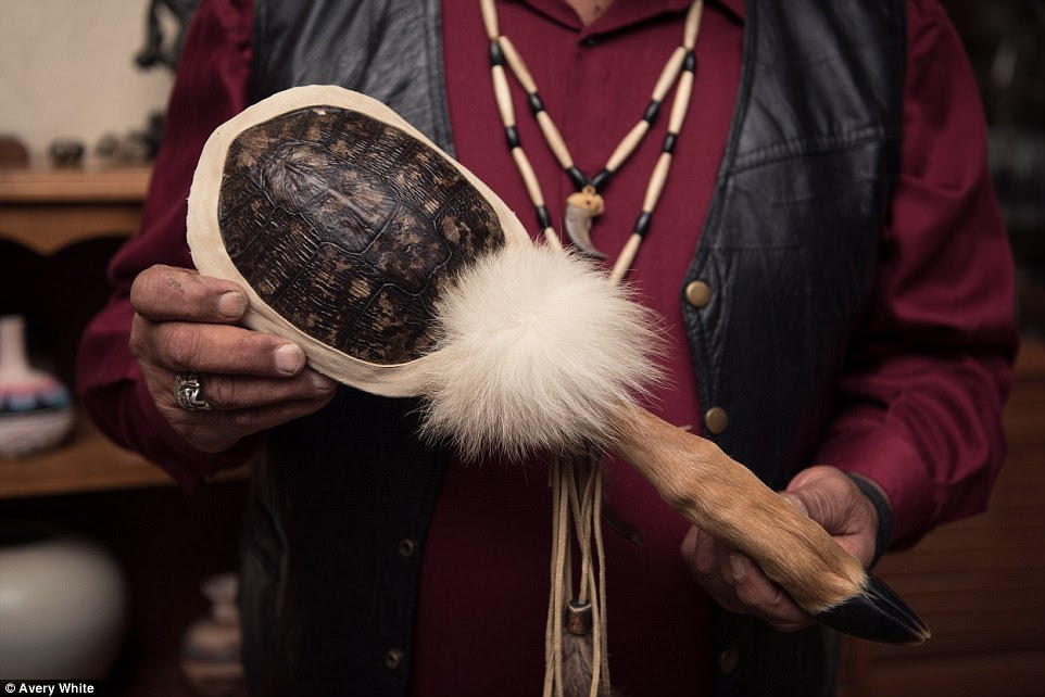This turtle shell rattle is used in traditional Nisenan ceremonies