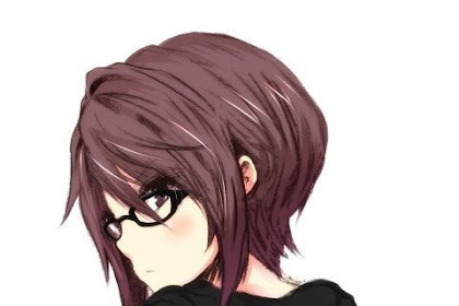 Long Brown Hair Anime Girl Glasses