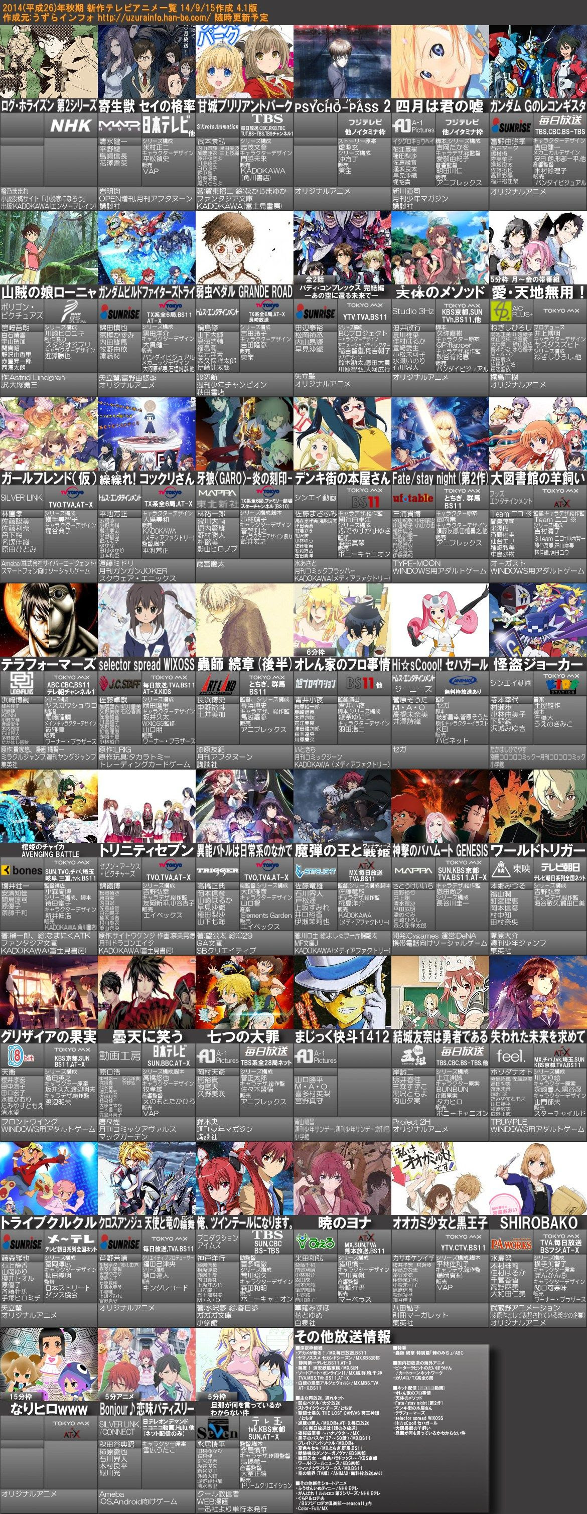 Japanimer 秋アニメ 主題歌