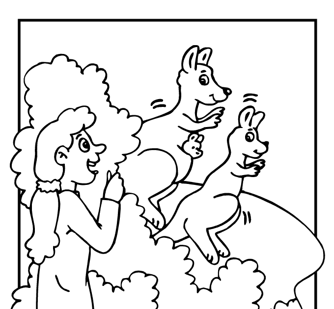 Download Baby Kangaroo Coloring Pages Coloring Home