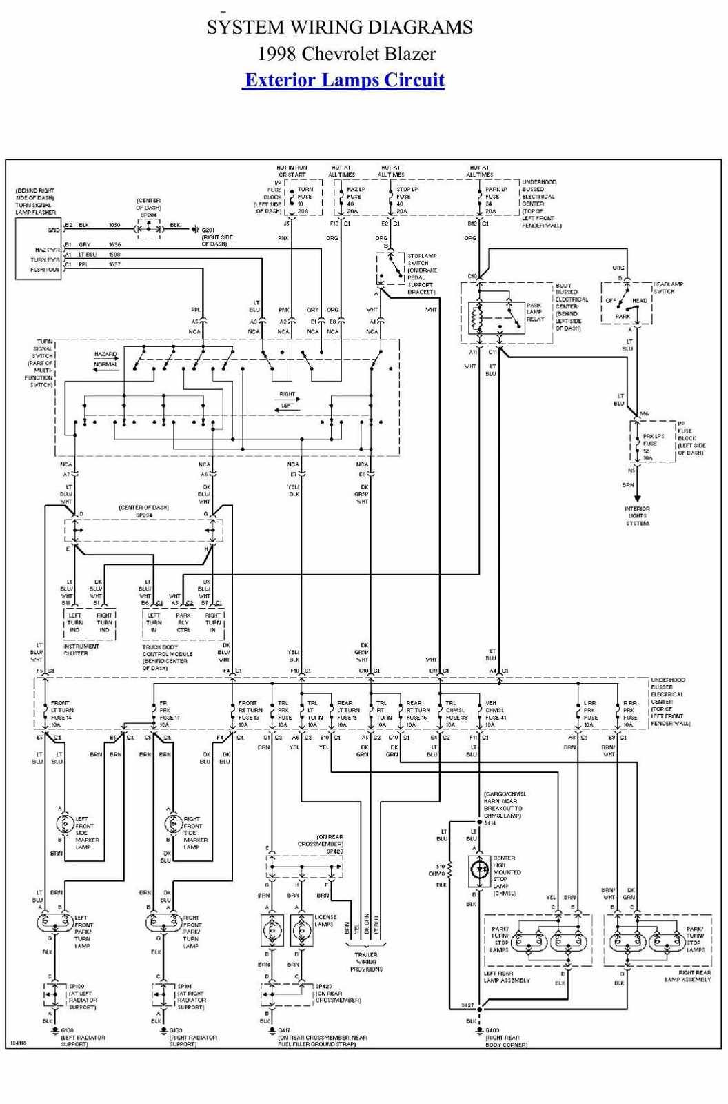 98 Chevy Blazer Fuse Block Wiring Diagram - Wiring Diagram ...