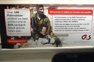 BDS's illegal posters on the tube condemning G4S / Screenshot