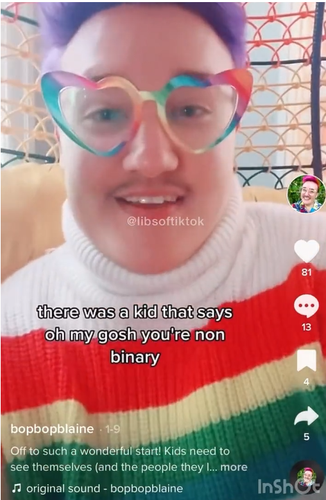 Photo of weird looking so-called non-binary person from TikTok.