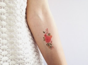 Floral temporary tattoo