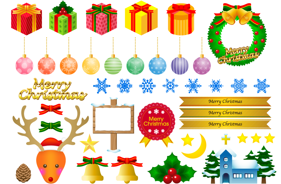 無料ダウンロードクリスマス 飾り イラスト すべてのイラスト画像